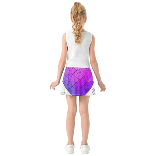 Cute Athletic Shorts for Girls Skorts Toddler Tennis Skirts Butterfly Skirt Polygonal Hearts 4t4