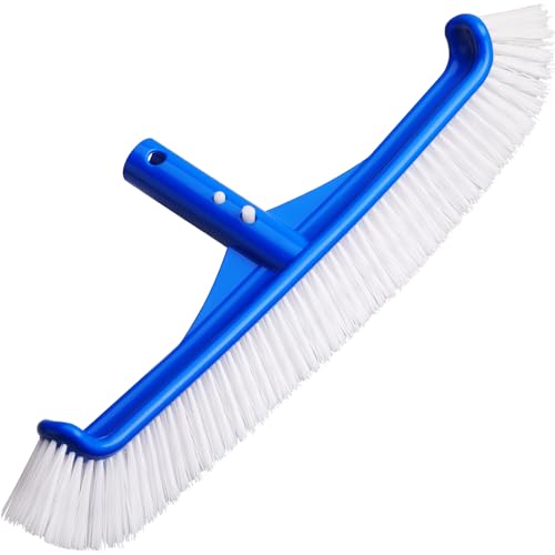 Pool Brush - 17 Pool Brush Head for Cleaning Pool Walls Curved Ends High-Efficiency Pool Scrub Brush Premium Nylon Bristles Pool Brush Head