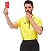 redgino Soccer Referee Kit Pro Soccer Referee Shirt Jersey,Ref Costume Shorts,Coach Whistle,Referee Flags and Cards Sport Accessory for Adult Teenager Yellow XL