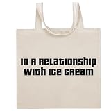 Tracy Gifts In A Relationship With Ice Cream - Funny Sayings Cotton Canvas Reusable Grocery Tote Bag