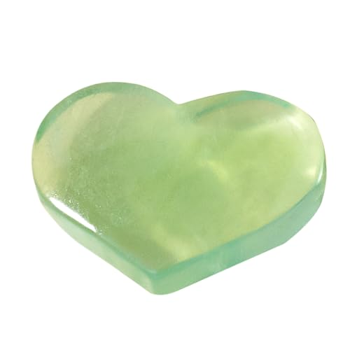 Jvjggag Piedra de palma de fluorita, piedras pulidas en de corazón, gemas de verde para meditación, amatista, tallada, piedras preciosas de bolsillo Reiki, roca natural