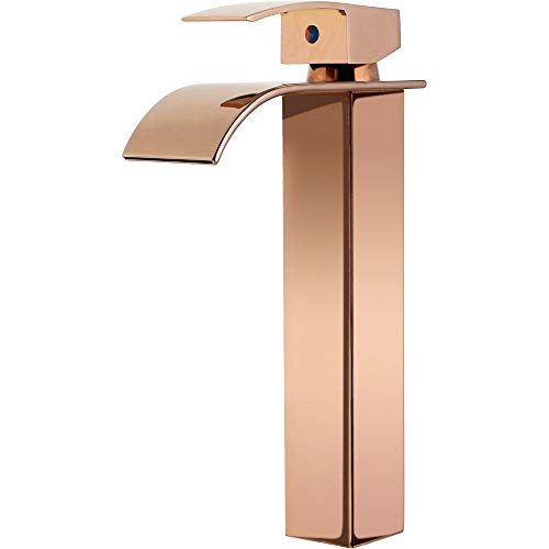 Torneira para banheiro cascata misturador monocomando alta Paraná Pingoo.casa - Dourado rose