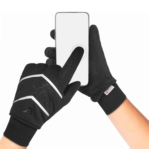 Alpensattel Polartherm Fahrradhandschuhe Gr. M | Fahrrad Handschuhe 100% Wind- und Wasserdicht (DIN EN 343) Winterhandschuhe für Damen & Herren | Warme Hände bis -10 Grad + Touchscreen Funktion