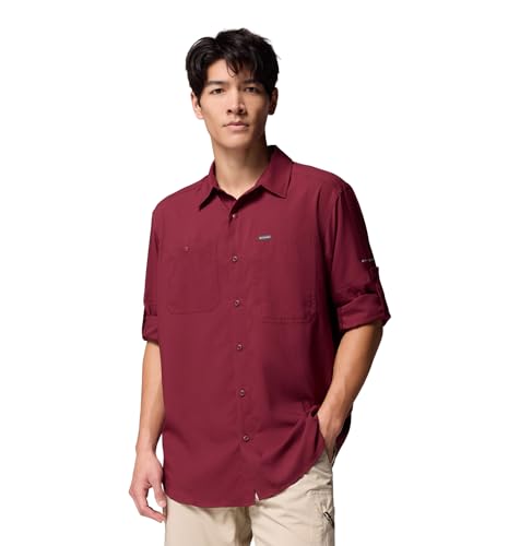 Image of Columbia Men Polyester Loose Omni-Shade Ridge Utility Lite Hiking and Trekking Long Sleeve Shirt