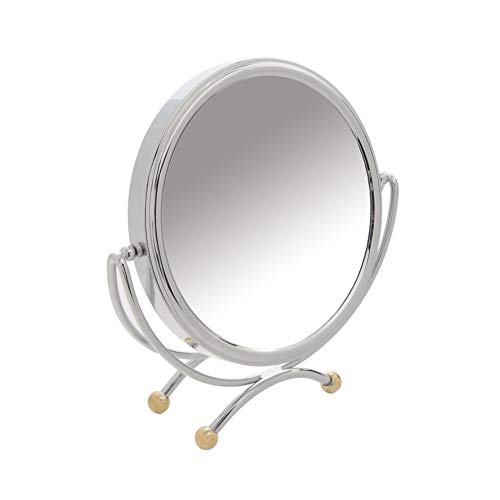Miroir grossissant x10 coiffeuse maquillage Danielle 20 cm chrome or