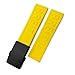 Produktbild CZKE Gummi Armband 22mm 24mm für Breitling Superocean Heritage Avenger Challenger gewebtes Silikon wasserdichtes weiches Uhrenarmband (Color : Yellow Black, Size : 24mm)