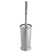InterDesign Kent Toilet Bowl Brush and Holder - Bathroom Cleaning Storage, Silver