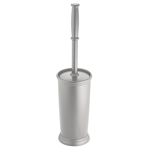 iDesign Kent Toilet Bowl Brush and Holder for Bathroom Storage - Gray