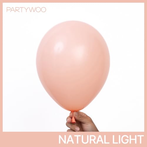 Image of PartyWoo Baby Pink Balloons 140pcs Different Sizes of 18 12 10 5 Inch Pastel Light Pale Pink Peach Balloon Arch Kit Garland for Wedding Baby Shower Engagement Girl Birthday Party Decorations Pink-Q21