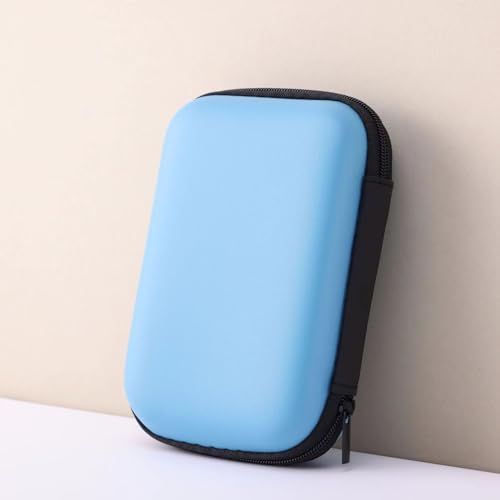 Capa de fone de ouvido mini portátil, estojo de transporte portátil de EVA (EVA), bolsa de armazenamento de viagem para tampões de ouvido - azul