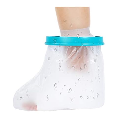 Foot Cast Covers for Shower Bath, Waterproof Cast Protector Keep Cast Bandage Dry, Reusable Watertight Adult Cast Bag for Broken Surgery Foot Wound Burns Ankle Toe, 11 x 13.7 x 7 Cover