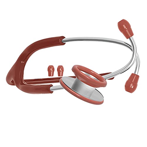 Professional Dual Head Stethoscope, Medical Grade with Spare Ear Tips, Adult Size (Brown)