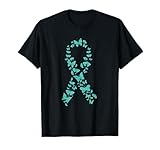 Cáncer de ovario Mariposas Cinta Verde Azulado Camiseta