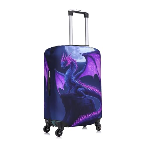 Travel Luggage Suitcase Cover Baggage Case - Purple Fly Dragon, Stretchy Anti-Scratch Baggage Case Zipper Protective Cover, Fits 19-32 inch Luggages3