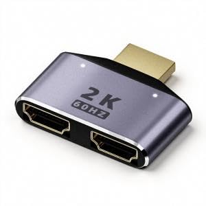 Image of ZORBES HDMI 1 in 2 Out Splitter Adapter, 2K@60hz HD Display Bi-Directional Selector Switcher, HDMI 1 Male to 2 Female Connector with LED Light for TV, Monitor, Laptop, DVD and Other Devices