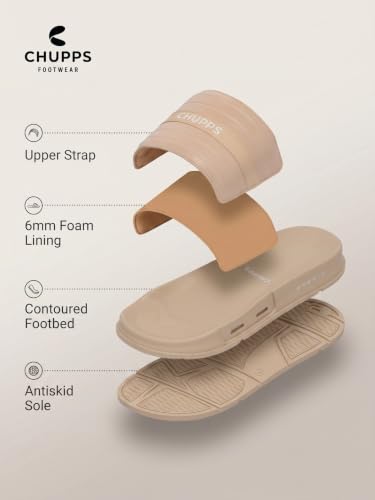 Image of CHUPPS STITCH Women's Comfort Slippers | Elegant Lightweight Slip-On Footwear with Soft Cushioned Footbed | Stylish Casual Slippers for Daily Wear, Home, Walking & Outdoor