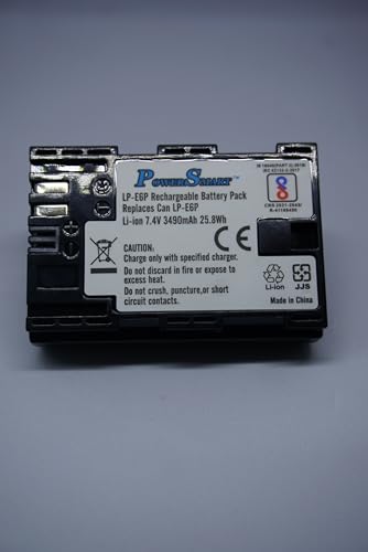 Image of Power Smart LP-E6P Rechargeable Battery Pack Compatible with Canon LP-E6P, Li-ion 7.4V 3490mAh 25.8Wh
