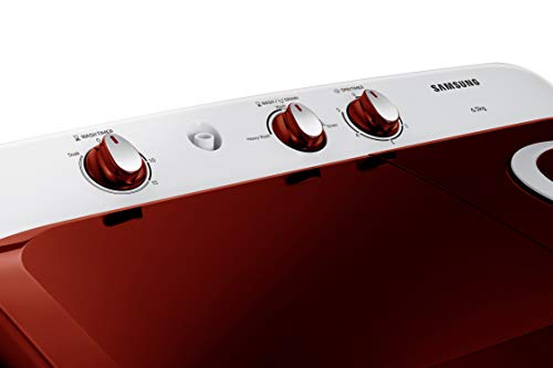 Image of Samsung 6.5 Kg Semi-Automatic 5 Star Top Load Washing Machine Appliance (WT65R2000HR /TL, Light Grey, Eve Flower Wine (Opaque), Double Storm Pulsator)