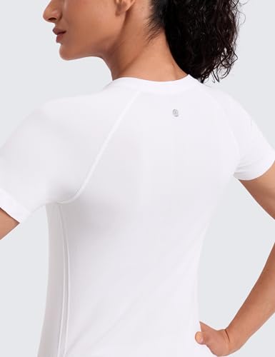 Image of CRZ YOGA Seamless T-Shirt Hip Length | Training, Chafe-Free, Slim Fit, Raglan Sleeves, Mesh Vents, Workout, Short Sleeve Tops for Women