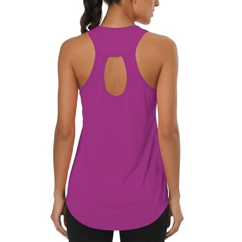 Cakulo Womens Sleeveless Workout Tops Racerback Athletic Summer Tank Tops Gym Yoga Running Shirts Clothes