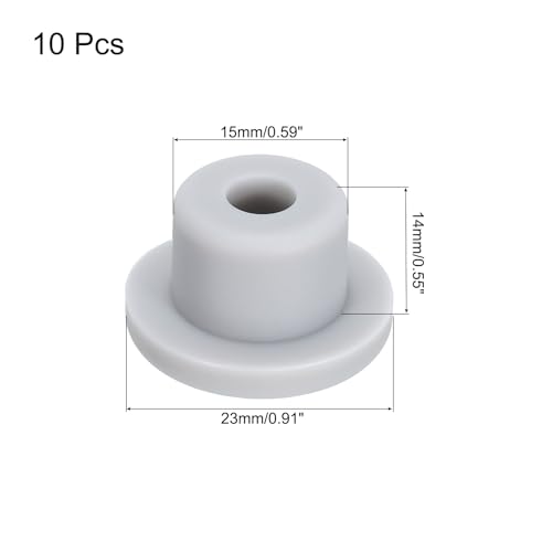 Image of MECCANIXITY High Temp Silicone Plugs, Grey, Pack of 10, OD 23mm /0.91 Inch, Mount Dia 15mm /0.59 Inch, T Shaped Rubber Stopper for Powder Coating, Painting, Anodizing, Plating & Media Blasting