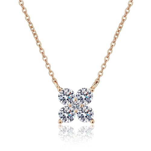Pendentif moissanite pour femmes collier diamant laboratoire coupe ronde couleur D 1.26 ct