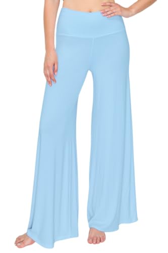 Women's Stretchy Wide Leg Palazzo Lounge Pants High Waist Palazzo Pants (S~XL)