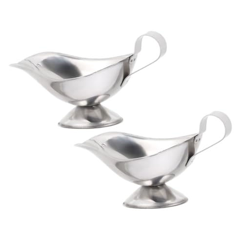 SOESFOUFU 2pc Stainless Steel Gravy Boat 5oz Juice Bucket Gravy Bowl Salad Dressing Fruit Juice Dispenser