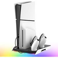 NITHO Soporte PS5 con Ventilador de Enfriamiento & Dual Cargador