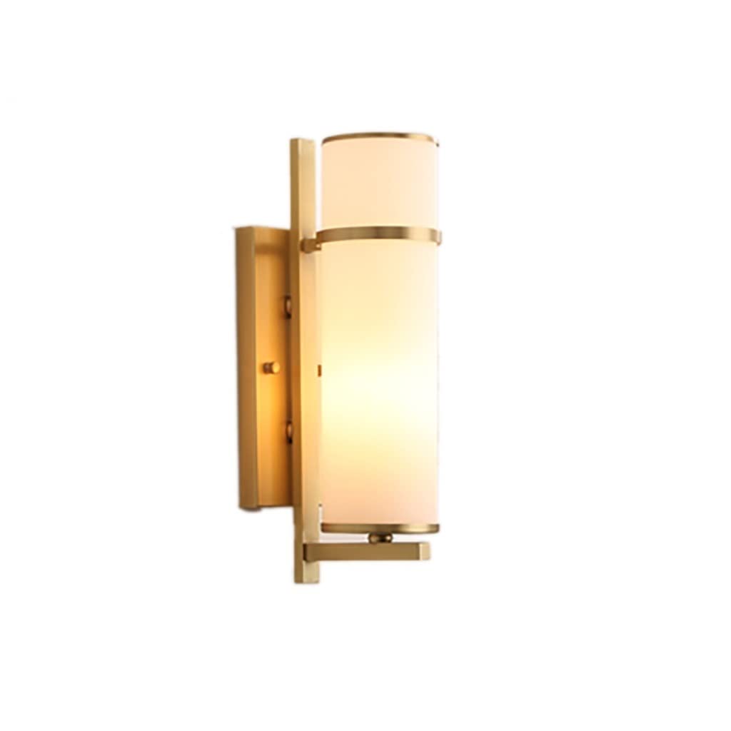 HynJGih Chinese Style Copper Living Room Bedroom Bedside wall lamp Restaurant Stairway Aisle TV Background wall lamp(A)