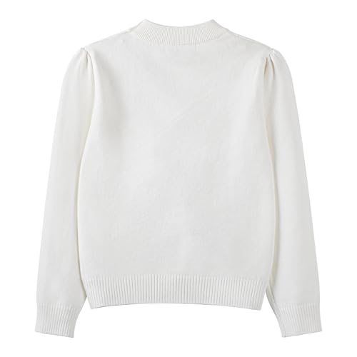 Danny D Young Girl′s Bowknot Sequin Knitted Sweater Crew Neck Long Sleeved Tops for Autumn and Winter2