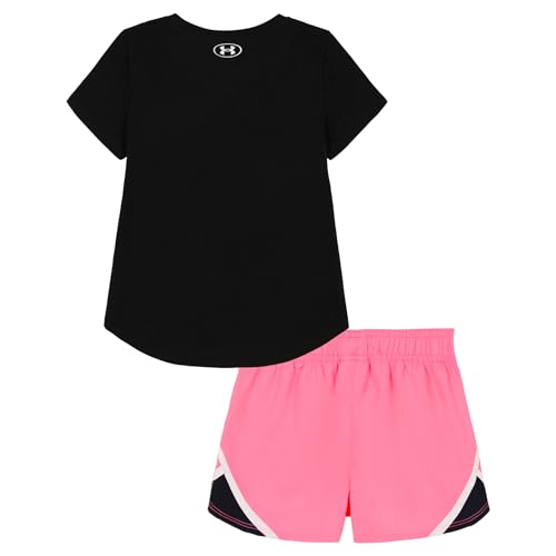 Image of Under Armour Girl's 2-piece Short Sleeve Tee and Shorts Set, Lightweight and Comfortable