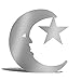 Metallic Silver Moon and Star Standup Party Decoration