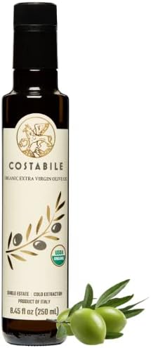 Extra Virgin Olive Oil Cold Pressed Organic. High polyphenol olive oil from Puglia Italy. Fresh harvest from a single estate - COSTABILE Classic Blend 8.45 Fl. Oz.