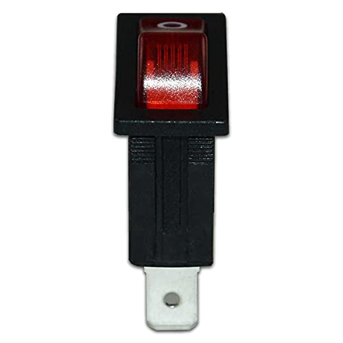 Rhinenet Zing Ear Ze-235L Red Illuminated Rocker Switch On/Off With Neon Light 10.1A 250Vac 16A 125Vac Replaces Canal Rh Series Defond Drh 1215 Edgestar Ice Maker Freezer Machines Plastic Base #TOP3