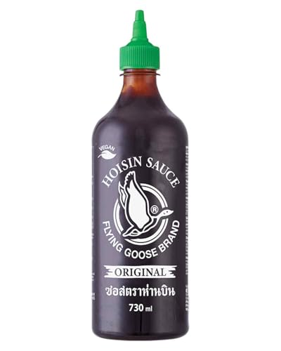 FLYING GOOSE Hoi Sin Sauce pikant grüne Kappe kräftige Würzsauce aus Thailand ideal für Fleischgerichte geeignet 2 x 730 ml