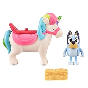 Bluey Unipony Ride Play Set: Bluey Articulated 2.5 Inch Action Figure with Unipony figure, Saddle and Hay Bale Official…