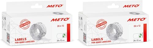 Étiquettes Meto 26x12 mm décollables pour étiqueteuse manuelle en rouleau x6