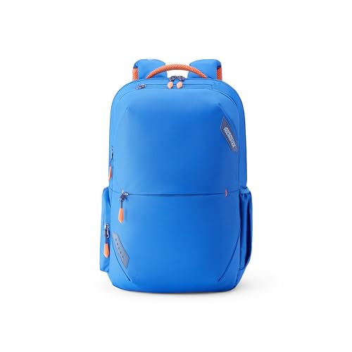 Image of American Tourister Brett 4.0 | 32.5 Ltrs | 3 Compartments | Bottle Pocket | Ergonomic Padded Back Panel & Shoulder Straps | Laptop Backpack | 1 Year International Warranty | Elemental Blue
