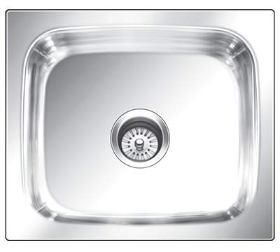 ECM Nirali Popular Range Grace Plain Junior Satin Stainless Steel Kitchen Sink, 30.5 x 30.5 x 12.5 cm
