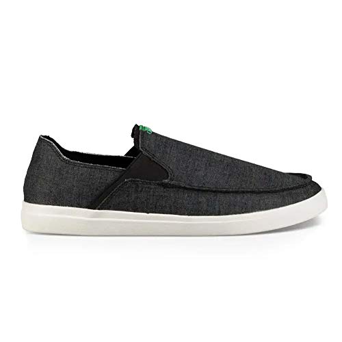 Sanuk Men's Pick Pocket Slip-On Hemp Sneaker, Black, 10 M US
