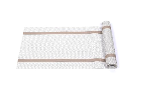 Image of Dining Table Placemats & Runner Set - Heat Resistant, Washable & Stain Resistant Woven Vinyl Mats | Table Runner & 6 Placemats Set for Stylish Dining (45x30 cm Placemats, 180x30 cm Runner)