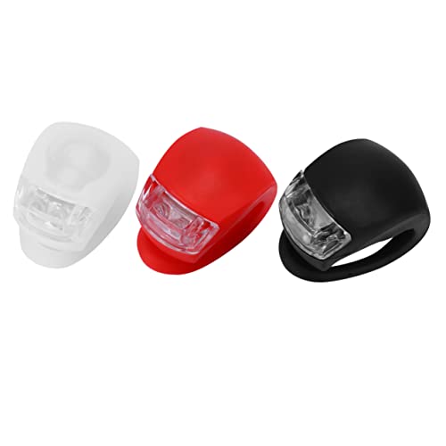Abaodam 6Pcs Silicone Bike Light LED Front and Rear Flash Lamps Easy Installation for Night Riding Includes for Safety