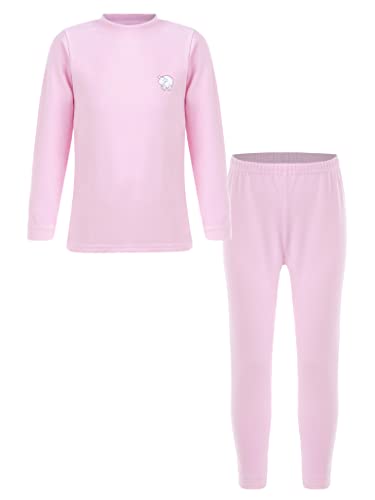 Kids Boys Girls 2Pcs Thermal Underwear Set Winter Warm Base Layer Long Sleeve Tops with Pants Outfits