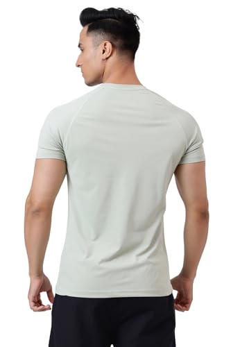 Image of FUAARK Grain Men's Slim Fit Heavyweight Stretchable Raglan Sleeves Gym & Workout Tshirt