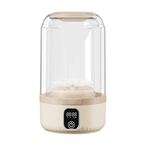 BNZCZY Wireless Mini Underwear Washing Machine, 1.5L Capacity, With LED Smart Display, Portable Home Washing Machine For Baby Clothes Socks Small Garments(Size:5.7 * 5.7 * 3.15in,Color:Khaki~A)