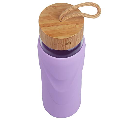 image for Origin - Best WIDEMOUTH BPA-Free Glass Water Bottle With Protective Si
