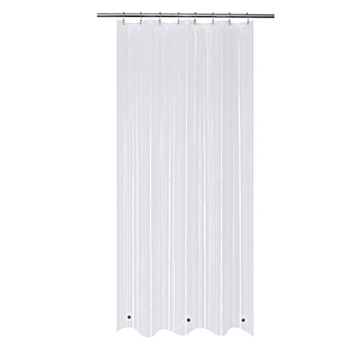 Image of Mrs Awesome 48x84 Stall Shower Curtain Liner with 3 Magnets Clear PEVA 8G Thick & Heavy Duty Plastic Shower Curtain for Bathroom, Waterproof, 48 x 84 inches, Clear