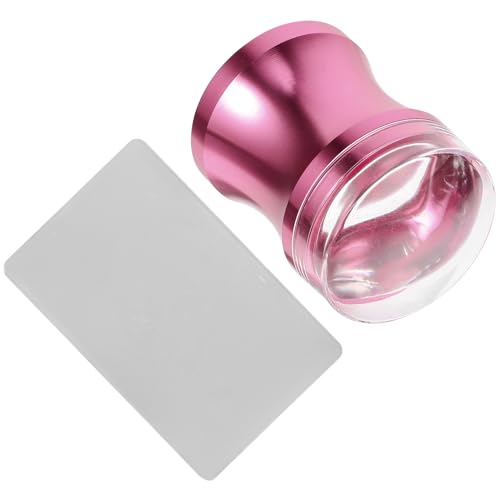 MUCKLILY 1Juego Kit de Estampado de Uñas de Estampador de Silicona Transparente Herramienta de Manicura para Decoración de Uñas Francesas y de Uñas Plantilla de Estampado