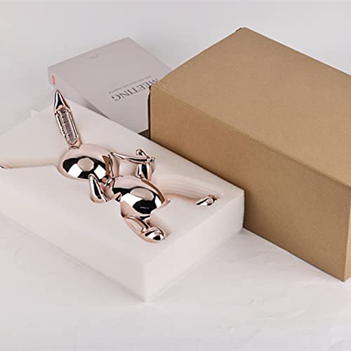 Shengtian Cute Balloon Rabbit Statue Resin Electroplating Radish Rabbit Animal Ornaments Animal Home Soft Decorations Table Decorations Birthday Gifts Light Luxury Style (Gold,12.99In) #TOP6